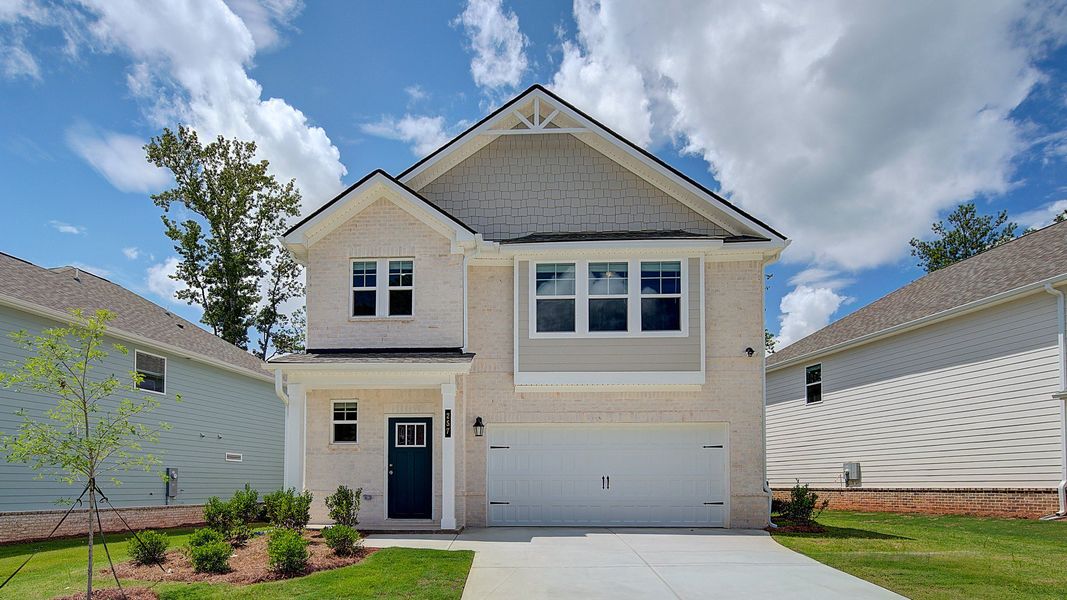 Representative exterior photo of a completed home built from the Zoey II by DRB Homes in Westminster, Covington, GA (Image 17).