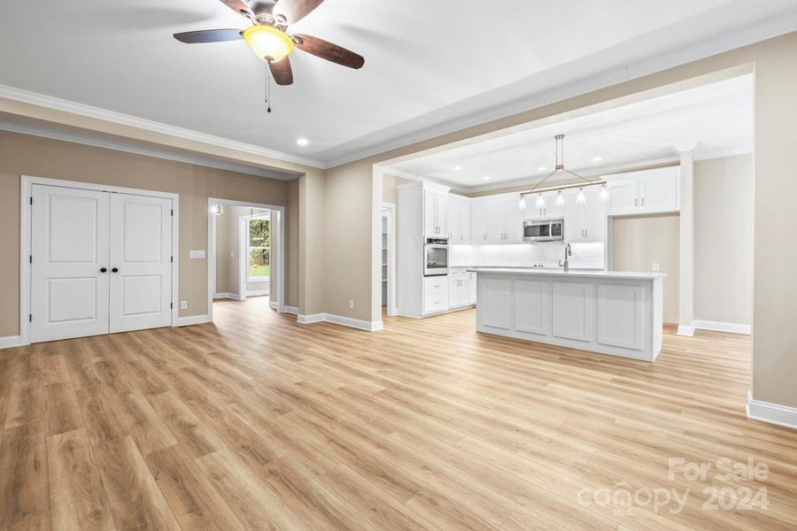 The kitchen opens to the family room giving a spacious and connected feel