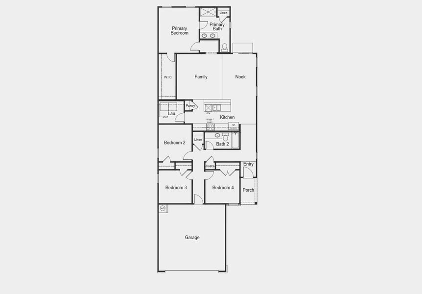 2D floor plan layout for the 1638 Modeled by KB Home in Jade Creek, Chapel Hill, NC (Image 3). 2D floor plan layout for the 1638 Modeled by KB Home in Jade Creek, Chapel Hill, NC (Image 3).