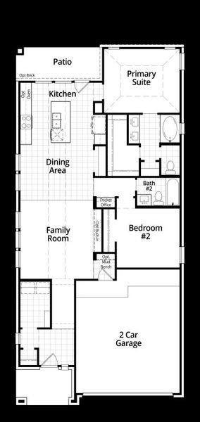 2D floor plan layout for the Degas by Highland Homes in Heartland, Heartland, TX (Image 5).