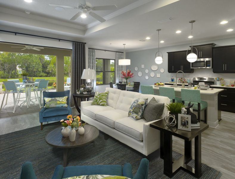 Representative furnished interior of a home built from the Meadow Brook by Neal Communities in Verandah, Fort Myers (Image 8).