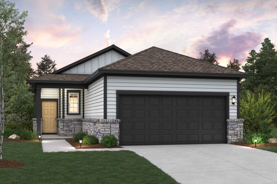 A house with a garage. A house with a garage.