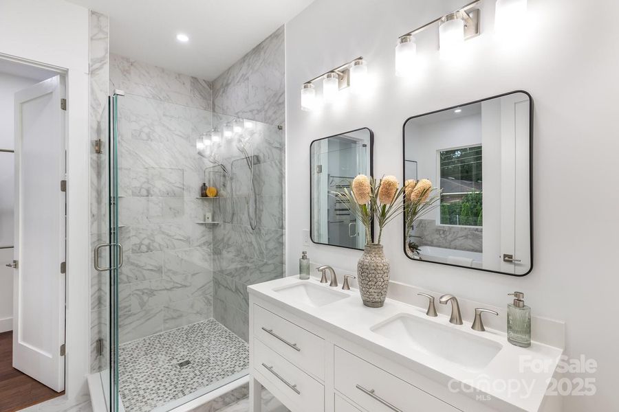 Master Bathroom with Tile Glass Shower