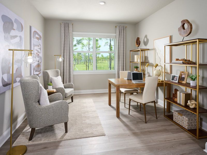 Furnished interior view inside a new home in Hampton Park - Signature Series, Vero Beach (Image 7). Furnished interior view inside a new home in Hampton Park - Signature Series, Vero Beach (Image 7).