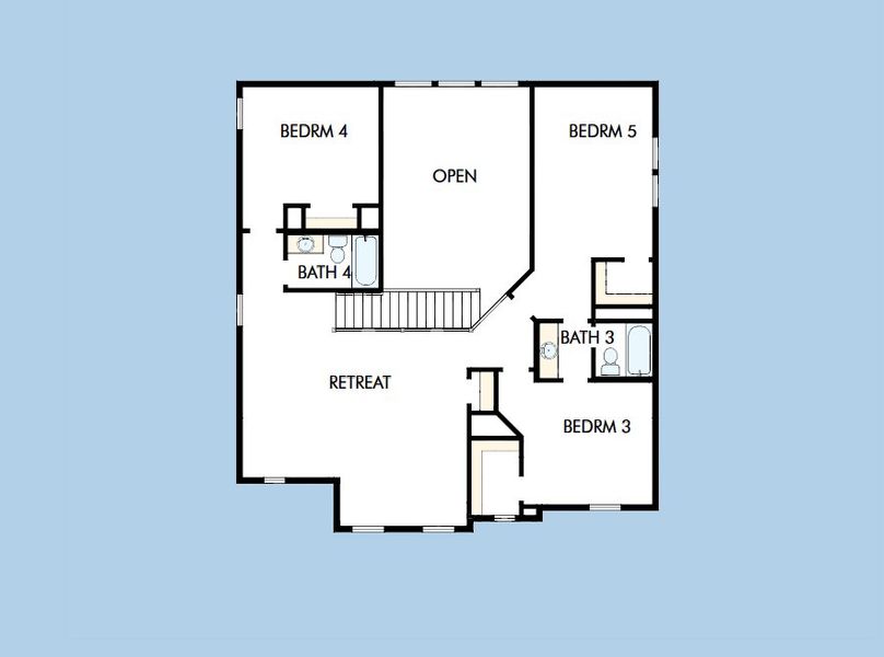 2D floor plan layout for the The Courtney by David Weekley Homes in Edgewater Classic Series, Royse City, TX (Image 6). 2D floor plan layout for the The Courtney by David Weekley Homes in Edgewater Classic Series, Royse City, TX (Image 6).
