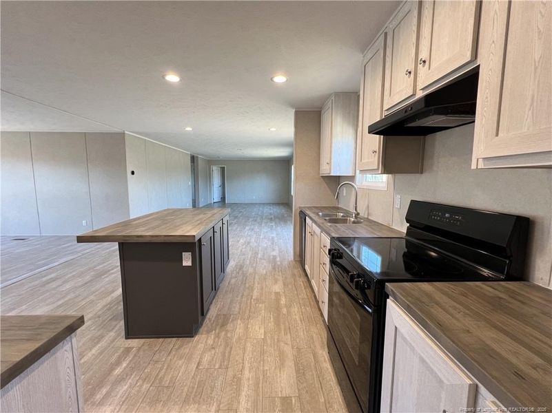 Kitchen view to Dining area, Den