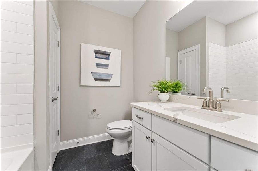 Furnished interior view inside a new home in The Courtyards of Franklin Goldmine, Cumming (Image 15).