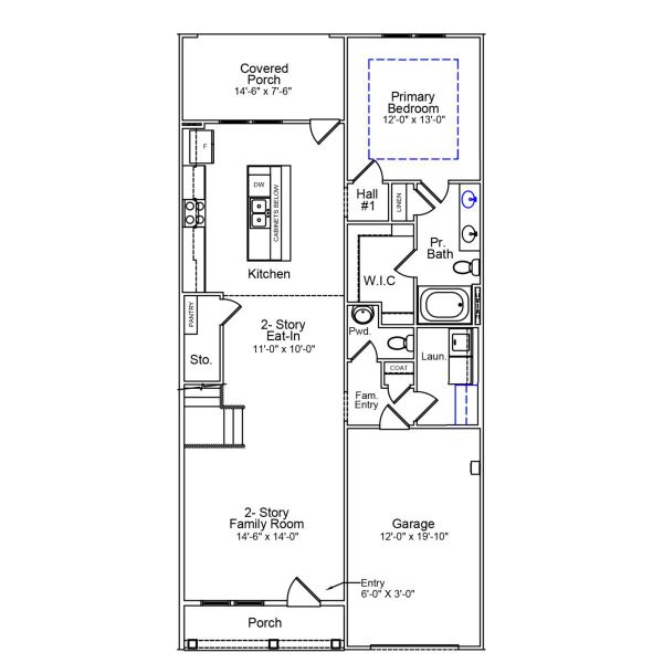 2D floor plan layout of this home in Ovation at Sweetbrier, Durham, NC (Image 4).