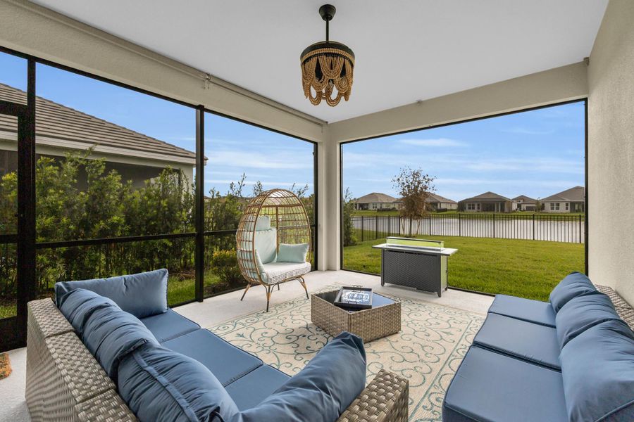 Covered Patio with Beautiful Lake View