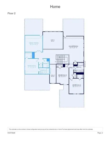 2D floor plan layout of this home in Katy Court, Katy, TX (Image 3).