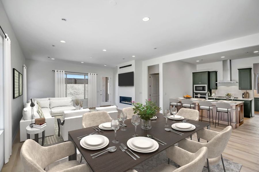 Furnished interior view inside a new home in Horizon at The Dells, Prescott (Image 27). Furnished interior view inside a new home in Horizon at The Dells, Prescott (Image 27).