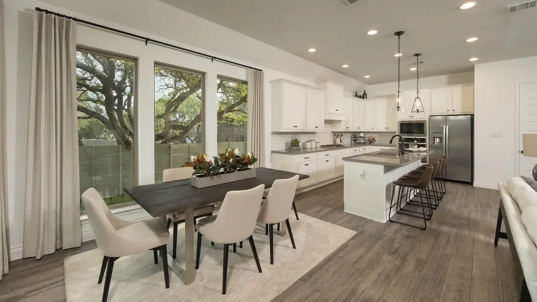 Furnished interior view inside a new home in Crosswinds, Kyle (Image 4). Furnished interior view inside a new home in Crosswinds, Kyle (Image 4).