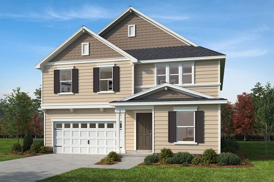 Representative exterior photo of a completed home built from the 3147 by KB Home in Gatsby Station, Raleigh, NC (Image 6).