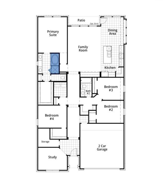 2D floor plan layout for the Denton by Highland Homes in Devonshire, Forney, TX (Image 4). 2D floor plan layout for the Denton by Highland Homes in Devonshire, Forney, TX (Image 4).