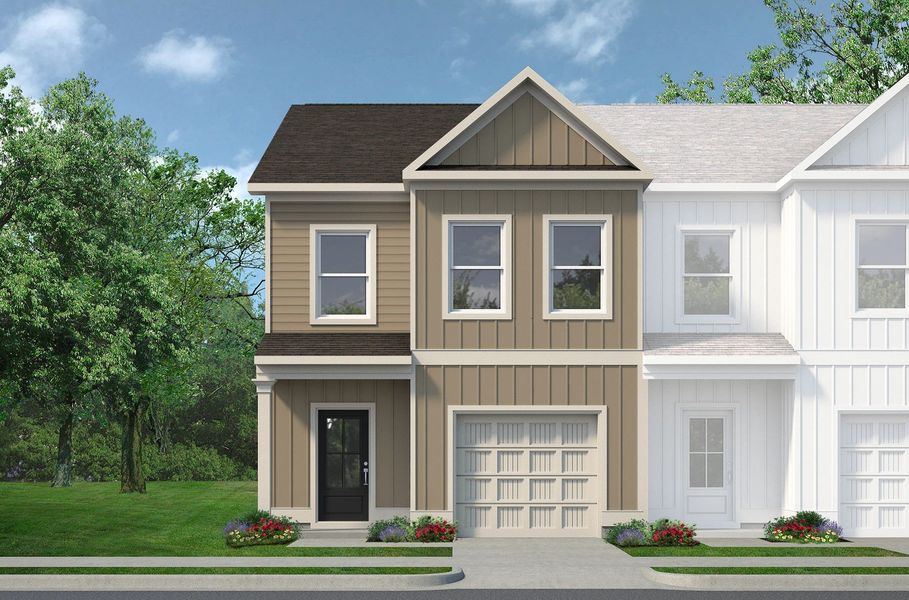 Front exterior of a new home in Ironhorse, Dickson, TN, highlighting curb appeal (Image 1). Front exterior of a new home in Ironhorse, Dickson, TN, highlighting curb appeal (Image 1).