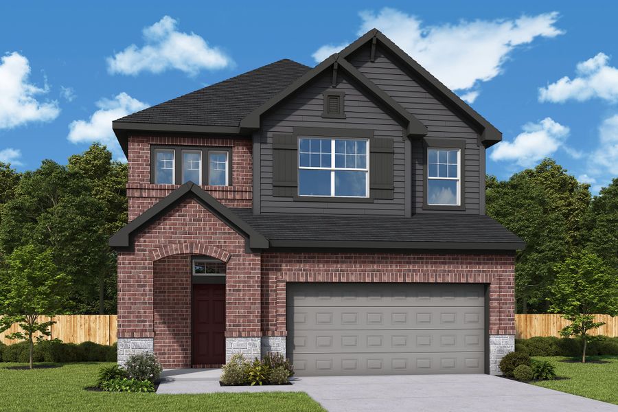 Representative exterior photo of a completed home built from the The Burberry by David Weekley Homes in Prairieland Village 40' Homesites, Cypress, TX (Image 2).