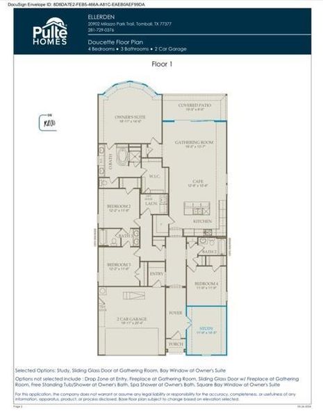 2D floor plan layout of this home in Ellerden, Tomball, TX (Image 4).