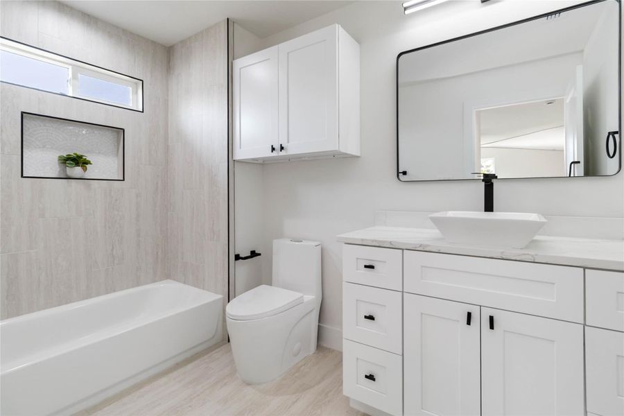 Ensuite conveniently located within the second-level bedroom for added privacy and comfort. Ensuite conveniently located within the second-level bedroom for added privacy and comfort.