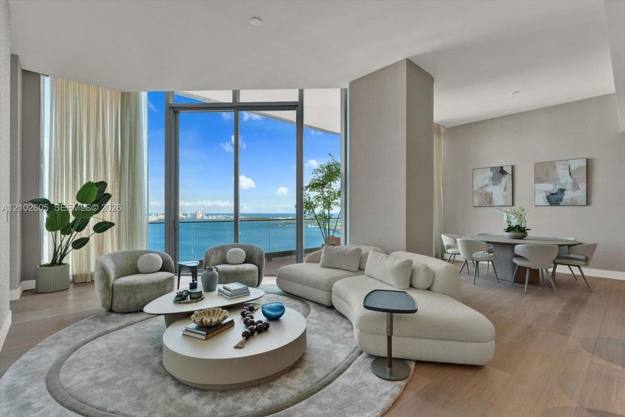 Furnished interior view inside a new home in , Miami (Image 7).