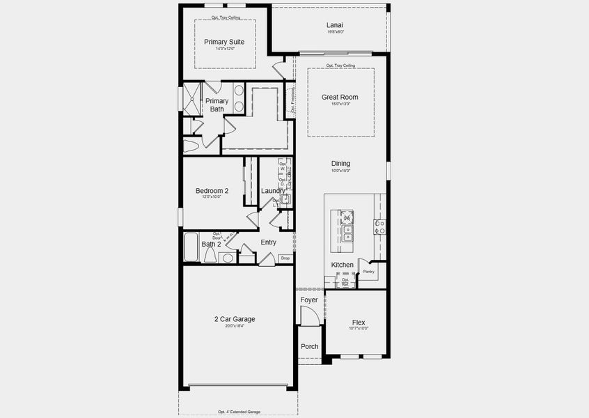 2D floor plan layout for the Fontanna by Taylor Morrison in Esplanade at Rivergrass, Immokalee, FL (Image 3). 2D floor plan layout for the Fontanna by Taylor Morrison in Esplanade at Rivergrass, Immokalee, FL (Image 3).