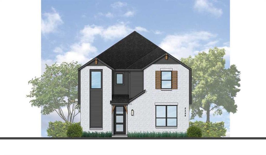 Exterior rendering of this home design in Waterscape, Royse City, TX (Image 2). Exterior rendering of this home design in Waterscape, Royse City, TX (Image 2).