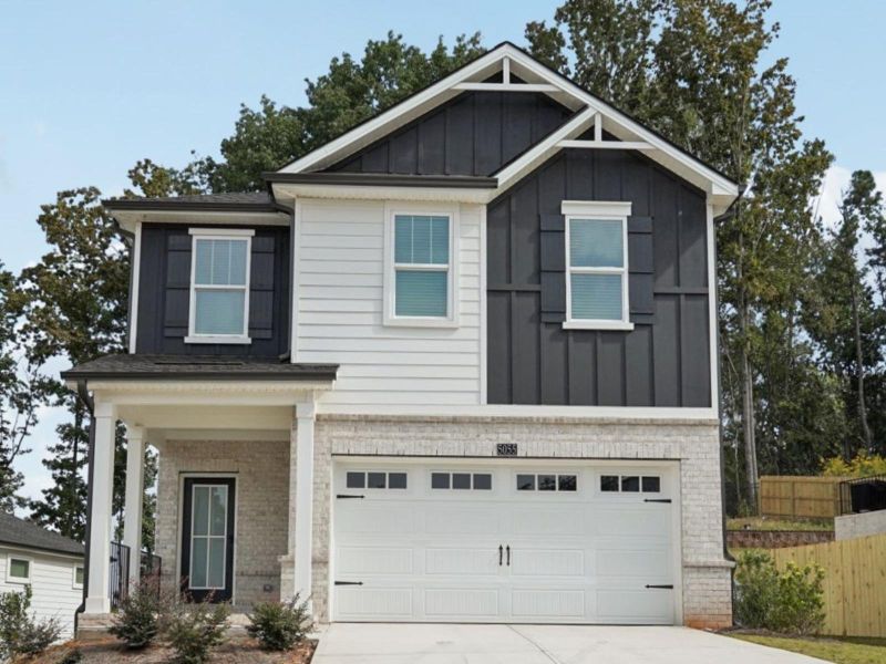 Representative exterior photo of a completed home built from the Dallas by Meritage Homes in Hemingway - Reserve Series, Cumming, GA (Image 1). Representative exterior photo of a completed home built from the Dallas by Meritage Homes in Hemingway - Reserve Series, Cumming, GA (Image 1).