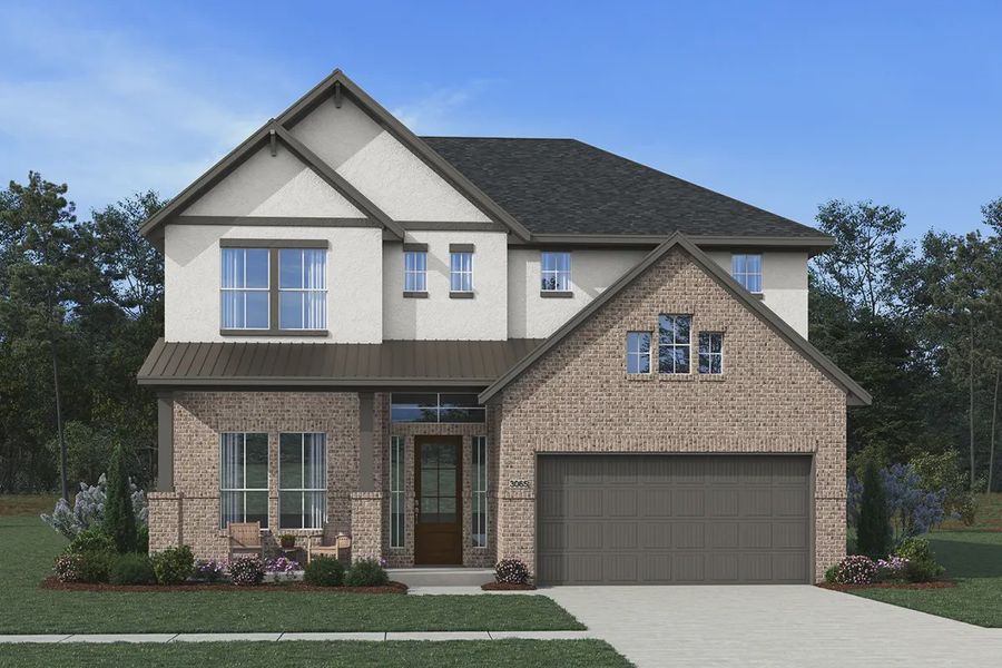 Representative exterior photo of a completed home built from the Acadia by Chesmar Homes in 50' Homesites at Jubilee, Hockley, TX (Image 24).