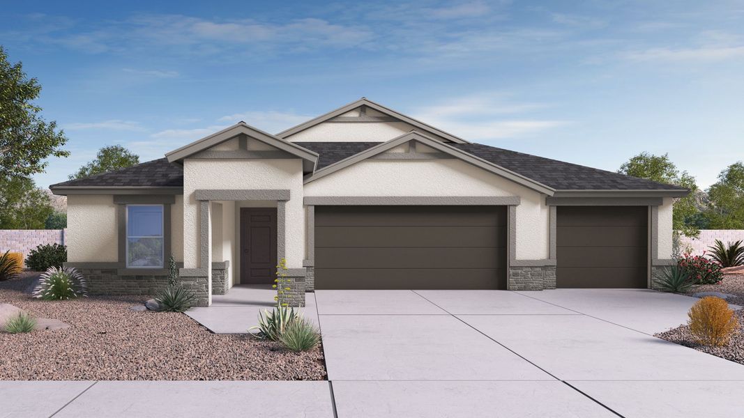 Representative exterior photo of a completed home built from the Courtland by D.R. Horton in Quail Ranch, San Tan Valley, AZ (Image 24).