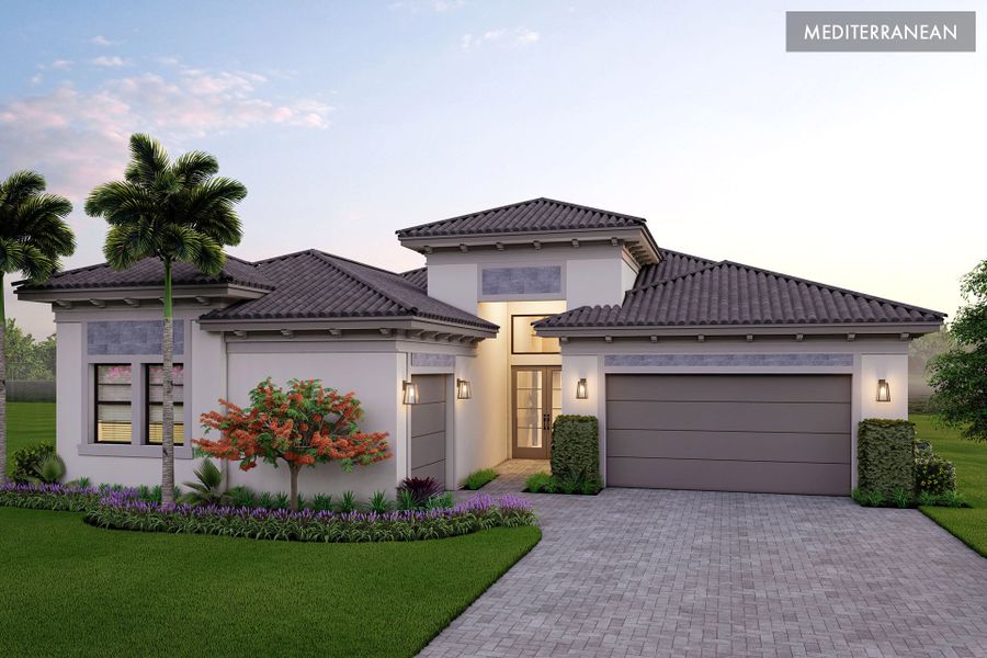 Representative exterior photo of a completed home built from the Oracle by GL Homes in Apex at Avenir, Palm Beach Gardens, FL (Image 11).