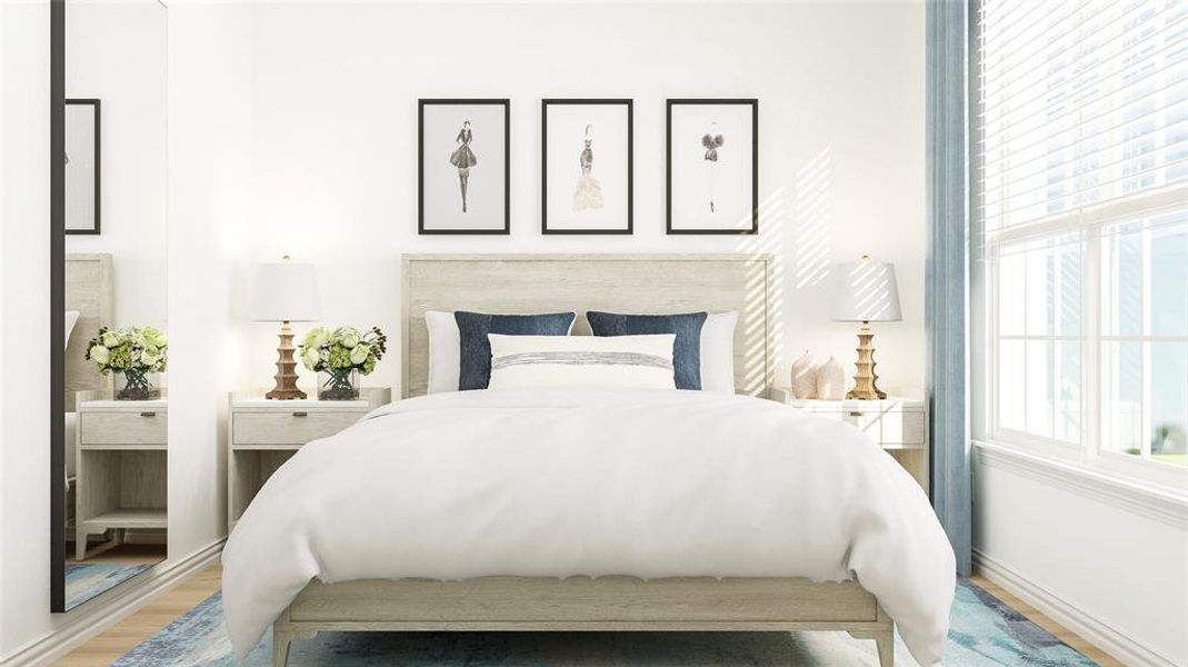 Bedroom featuring hardwood / wood-style flooring