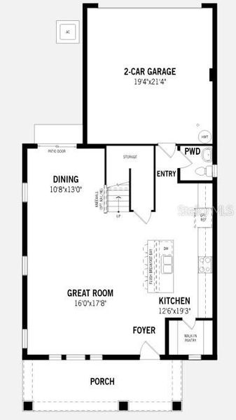 2D floor plan layout of this home in Rainwood, Groveland, FL (Image 3).