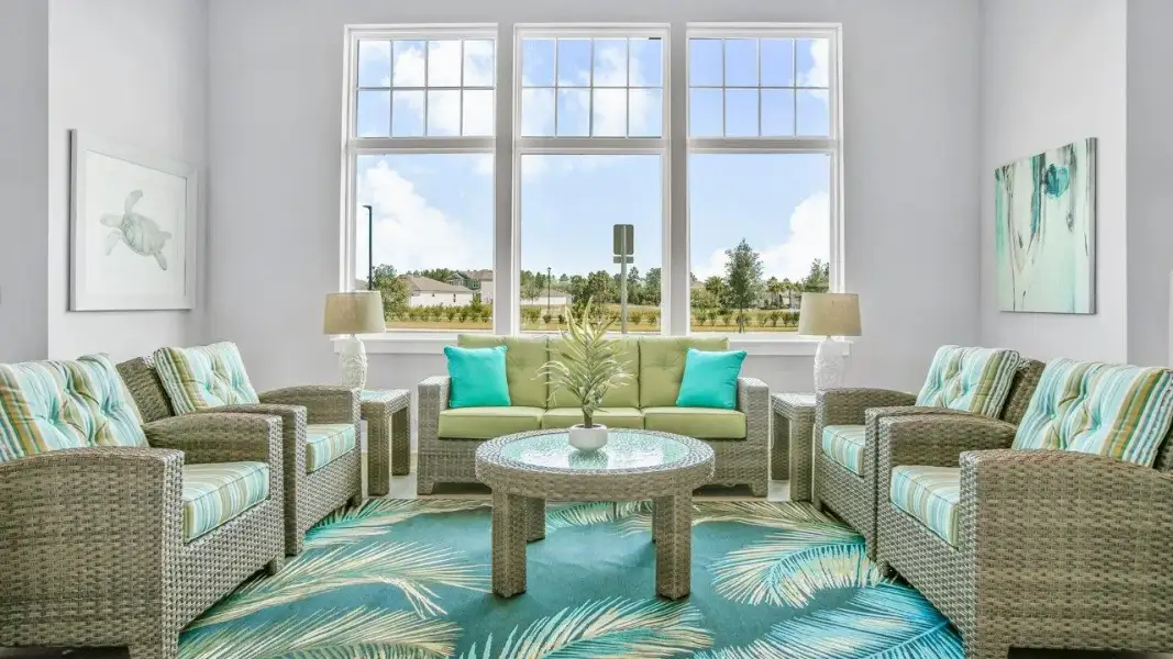 Furnished interior view inside a new home in Sawmill Branch, Palm Coast (Image 4). Furnished interior view inside a new home in Sawmill Branch, Palm Coast (Image 4).