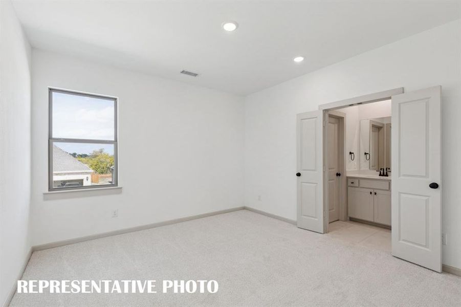 You'll find nicely sized secondary bedrooms in our Marcel plan.  REPRESENTATIVE PHOTO