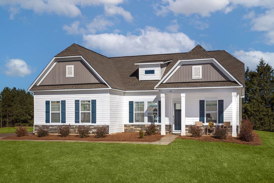 Front exterior of a new home in Camellia Park, Thomson, GA, highlighting curb appeal (Image 1).