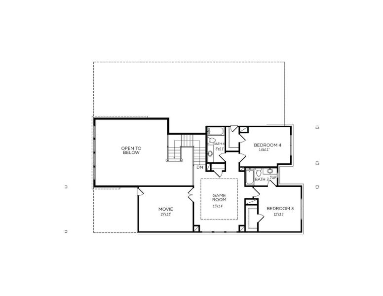 2D floor plan layout of this home in Canterra Creek  60', Rosharon, TX (Image 5).