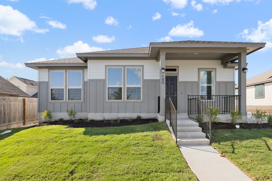 Exterior details and patio area of a home in Sage Hollow, Kyle (Image 3). Exterior details and patio area of a home in Sage Hollow, Kyle (Image 3).