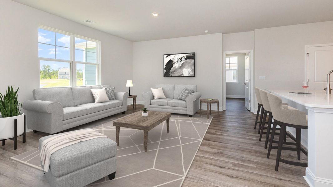 Representative furnished interior of a home built from the BELFORT by D.R. Horton in Eden Springs, Longs (Image 4).