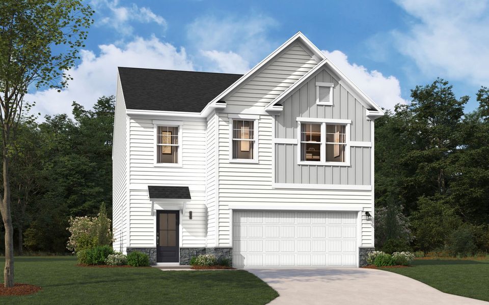 Representative exterior photo of a completed home built from the The Tyndall by Stanley Martin Homes in Oakfield Trails, Parrish, FL (Image 2). Representative exterior photo of a completed home built from the The Tyndall by Stanley Martin Homes in Oakfield Trails, Parrish, FL (Image 2).