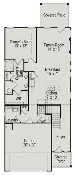2D floor plan layout of this home in The Canopies, Splendora, TX (Image 3).