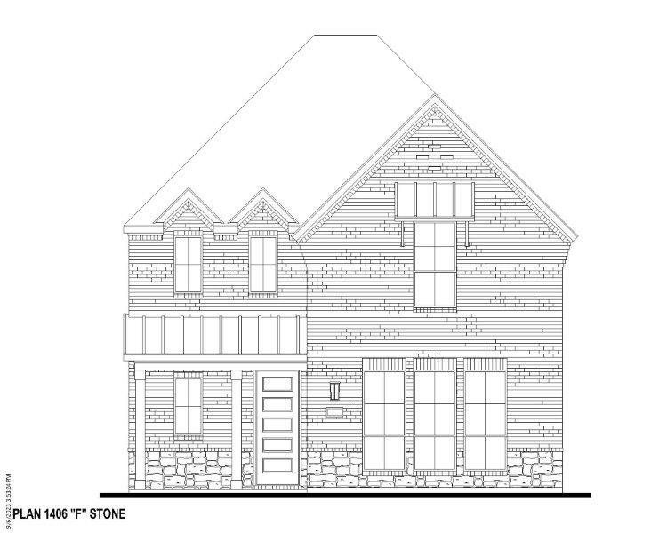 Plan 1406 Elevation F w/ Stone