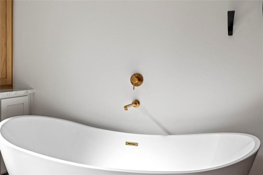 Bathroom view of a soaking tub