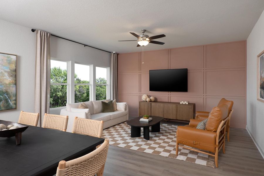 Representative furnished interior of a home built from the Wyatt by Ashton Woods in Hennersby Hollow, San Antonio (Image 7).