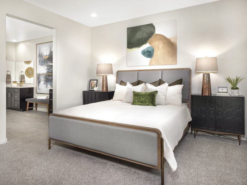 At the end of the day, retreat to your secluded primary suite.