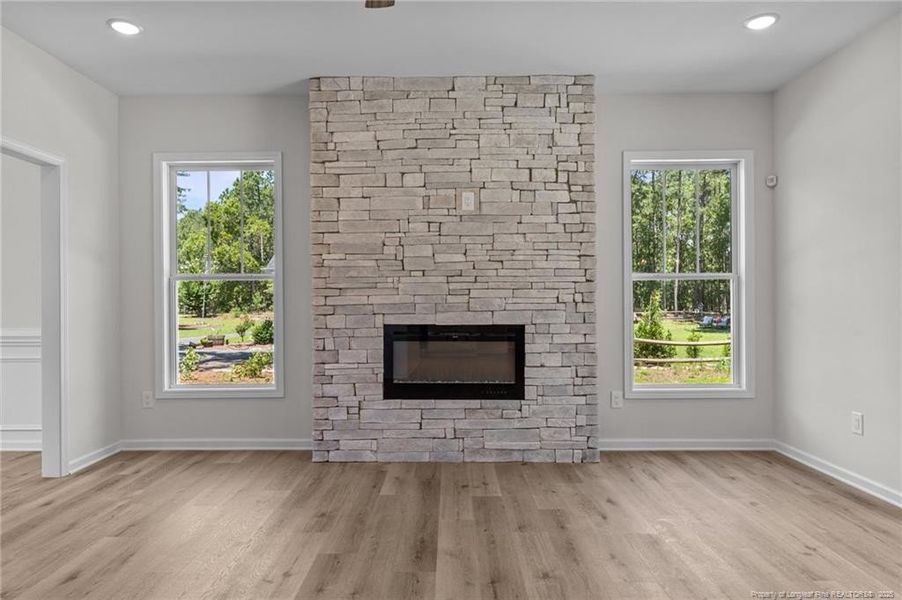 Gorgeous stone fireplace