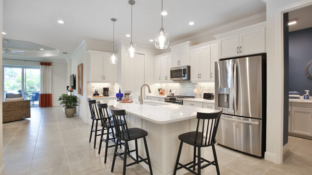 Furnished interior view inside a new home in Boca Royale Golf and Country Club at Wellen Park, Englewood (Image 4). Furnished interior view inside a new home in Boca Royale Golf and Country Club at Wellen Park, Englewood (Image 4).