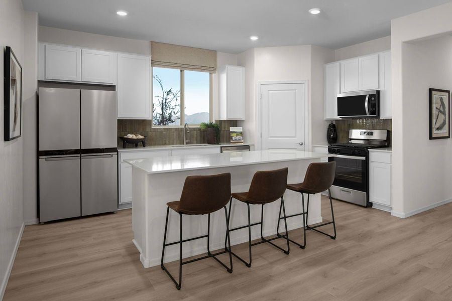 Representative furnished interior of a home built from the 1465 Modeled by KB Home in Mirador Ridge Blossom, Tucson (Image 5).