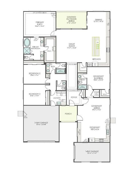 2D floor plan layout of this home in Soleo, San Tan Valley, AZ (Image 2). 2D floor plan layout of this home in Soleo, San Tan Valley, AZ (Image 2).