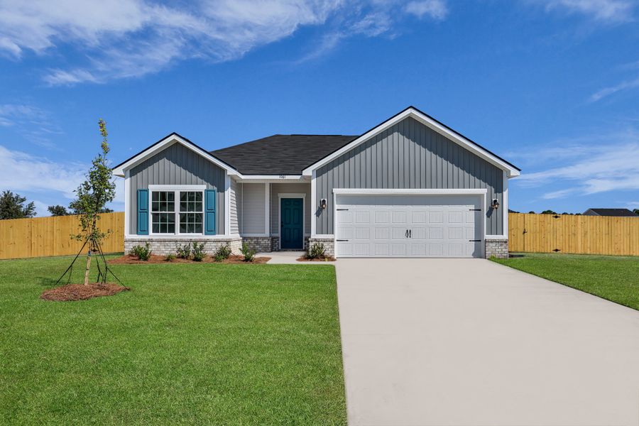 Representative exterior photo of a completed home built from the The Argyle by RTS Homes in Grand Reserve, Hinesville, GA (Image 2).