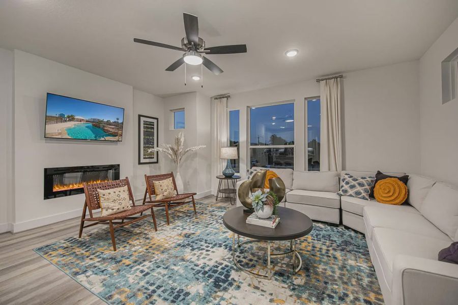 Representative furnished interior of a home built from the Calypso by Chesmar Homes in Prominence Urban, San Antonio (Image 10).