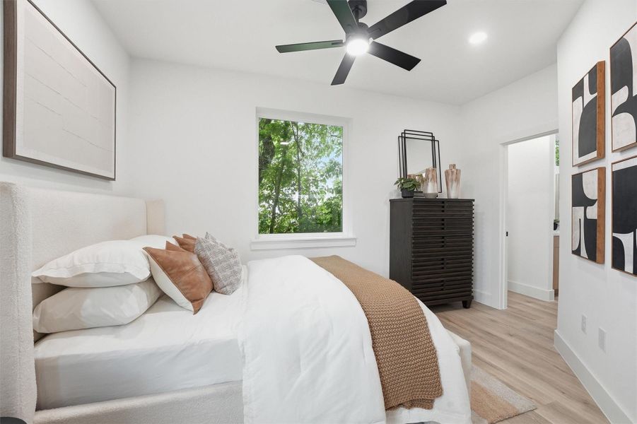 Studio apartment has plenty of room and has been designed to be a verasitile space.